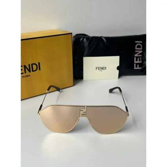 NEW Fendi FE40080U Match Rose Gold Mirrored Sunglasses